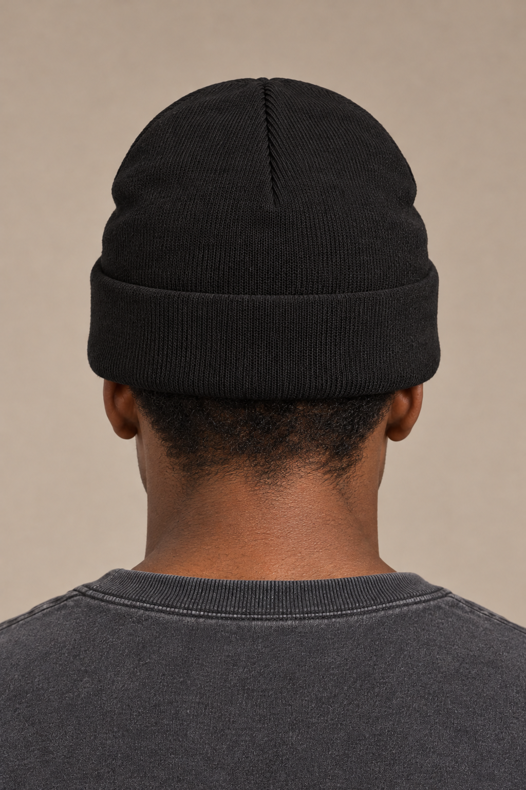 Vagabond beanie back — alternate studio model view