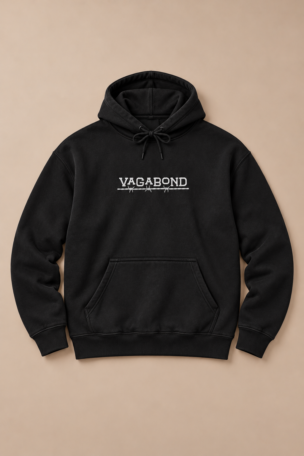 The Vagabond Staple - Embroidered Hoodie — front studio product photograph